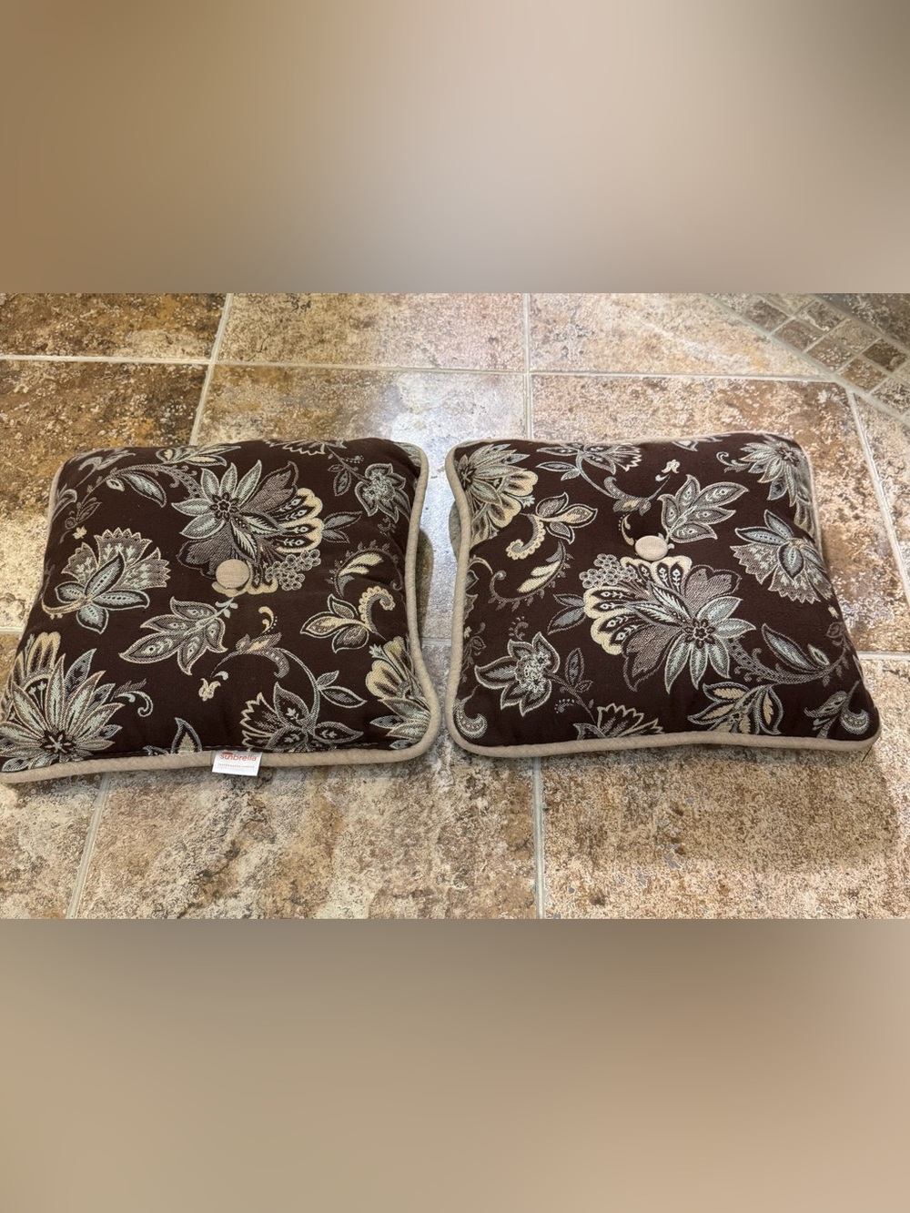 Floral Peony Brown Tapestry/Jacquard Pillows